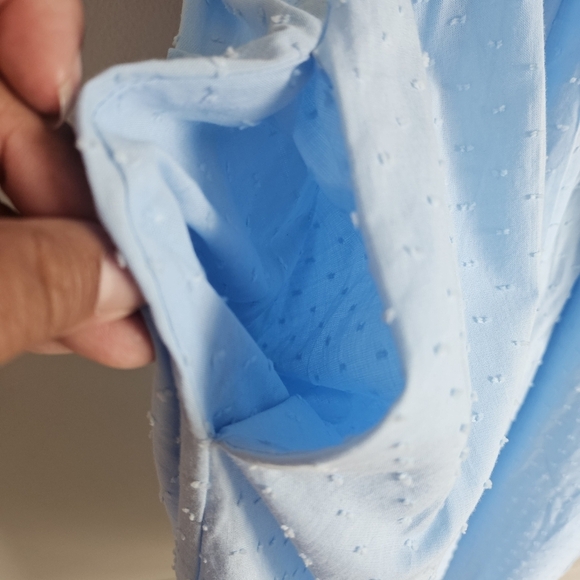 LAKE Lolly Swiss Dot Midi Dress in Morning Blue - Picture 8 of 13